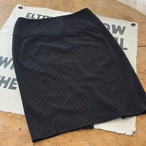 Body by Victoria Black Pinstripe Pencil Skirt